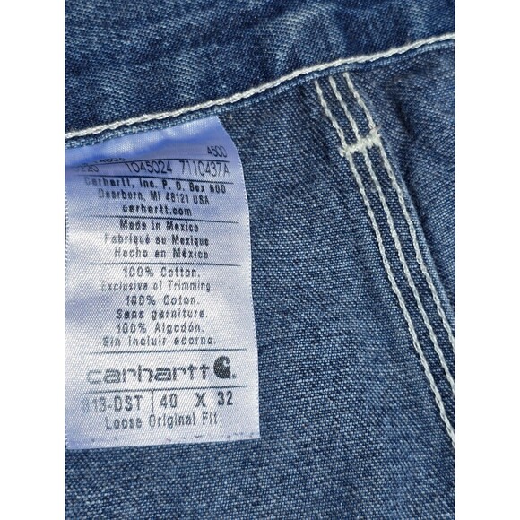 Carhartt Blue Paint Distressed Carpenter Jeans Men Size: 40x32 Shows Work Wear - Picture 7 of 11